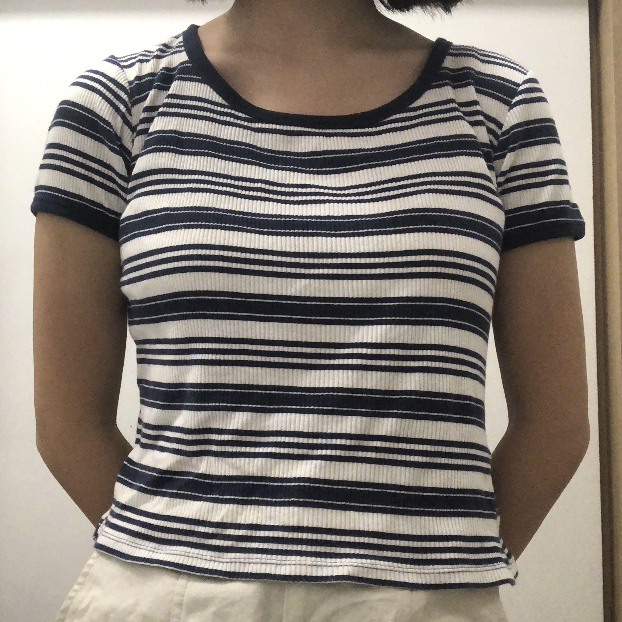 H&M Divided Stripe Shirt blue-white allover print casual look Fashion Shirts Stripe Shirts 