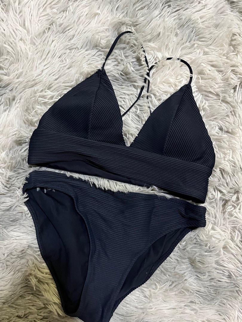 H&M Padded Bikini Set Navy blue, Women's Fashion, Swimwear, Bikinis