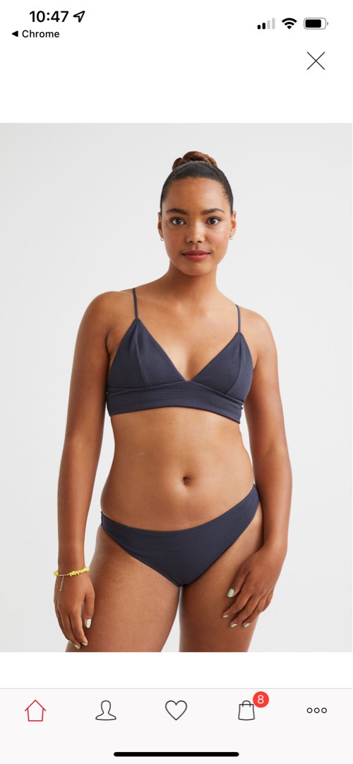 H&M Padded Bikini Set Navy blue, Women's Fashion, Swimwear, Bikinis