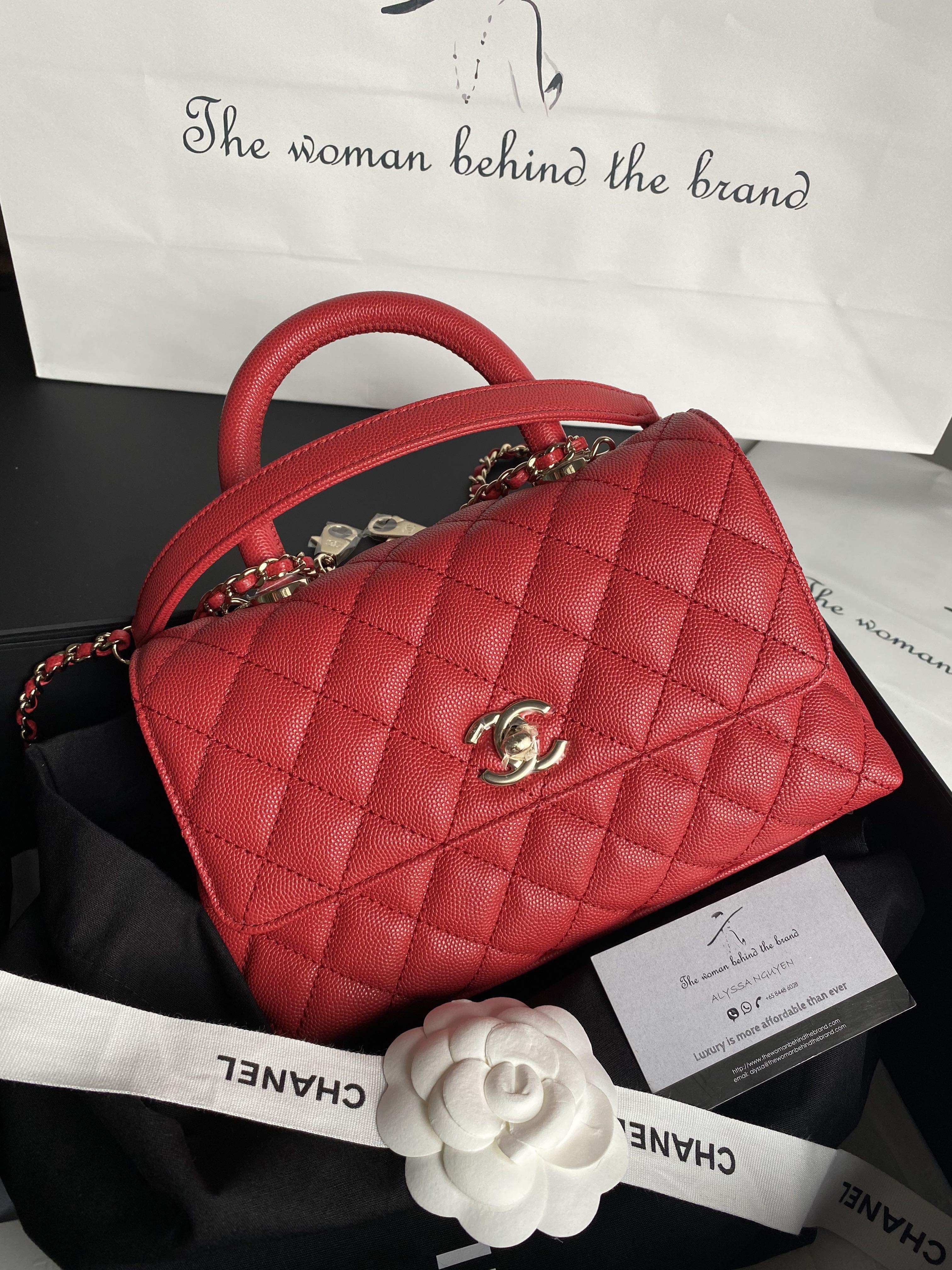 ❗️HOLD ❗️Flashed Deal Chanel Coco Handle  Small Trued Red Caviar Lghw,  Luxury, Bags & Wallets on Carousell