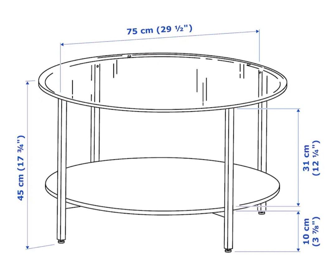 IKEA Black Glass Coffee Table, Furniture & Home Living, Furniture