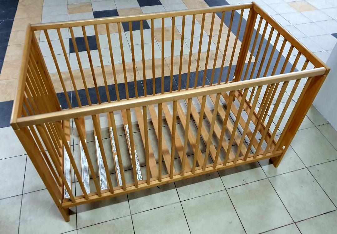 IKEA GULLIVER Baby Crib / Cot, solid beech wood 2 heights option for