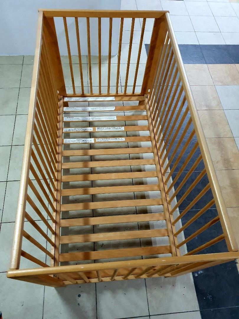 IKEA GULLIVER Baby Crib / Cot, solid beech wood 2 heights option for