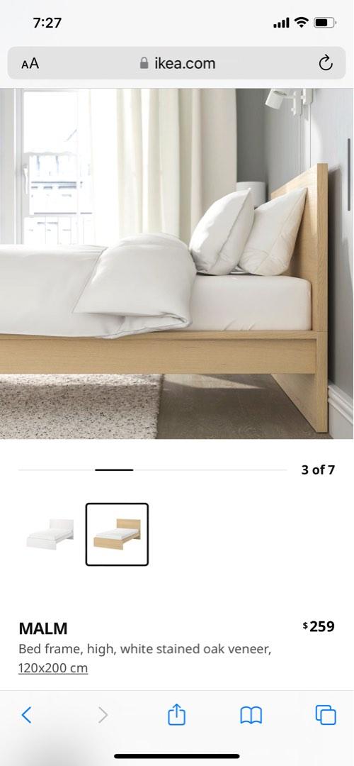 Ikea Malm Bed Frame no headboard, Furniture & Home Living, Furniture