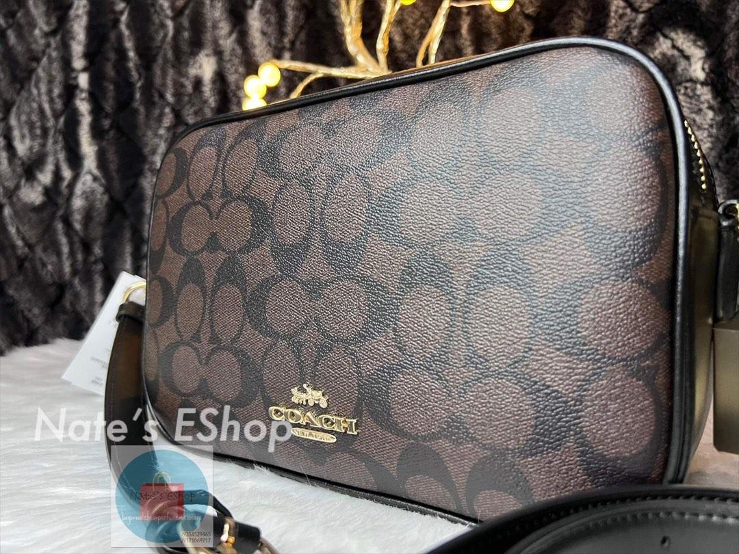 Jes Crossbody In Signature Canvas Mahogany, Women's Fashion, Bags