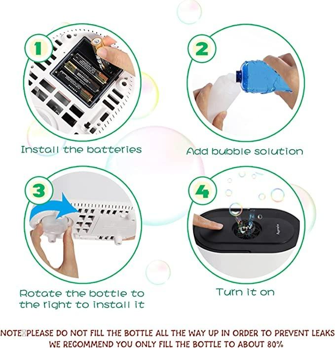 JoinJoy Bubble Machine Bubbles No Spills Bubble Blower Automatic Bubble