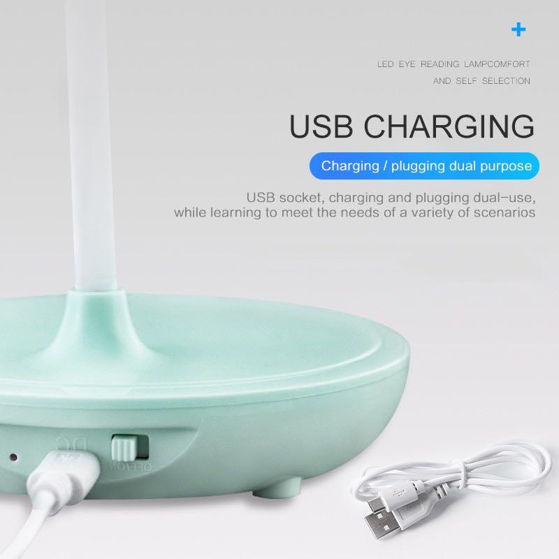 LED Pastel Adjustable Rechargeable Reading Study Table Lamp