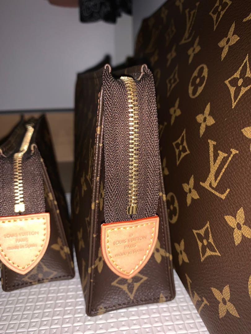 Louis+Vuitton+Toiletry+Pouch+19+Brown+Canvas+Monogram+Coated for sale  online