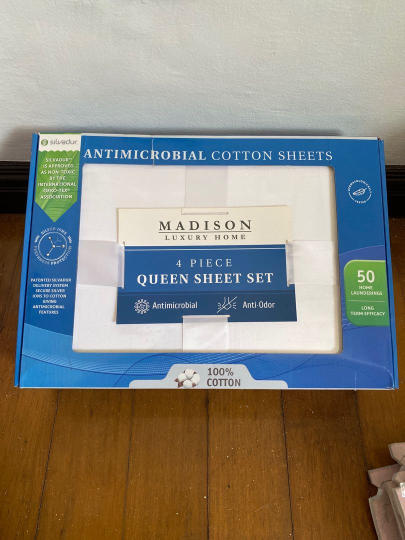 madison luxury home antimicrobial sheet set queen size, Furniture