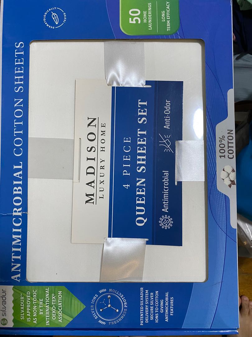 madison luxury home antimicrobial sheet set queen size, Furniture
