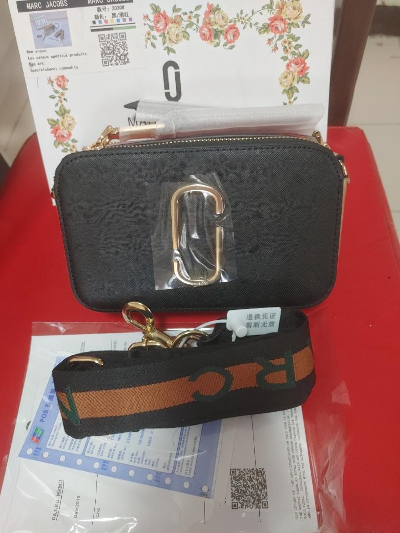 Marc Jacobs Black with red and gold camera bag, Women's Fashion, Bags & Wallets, Shoulder Bags