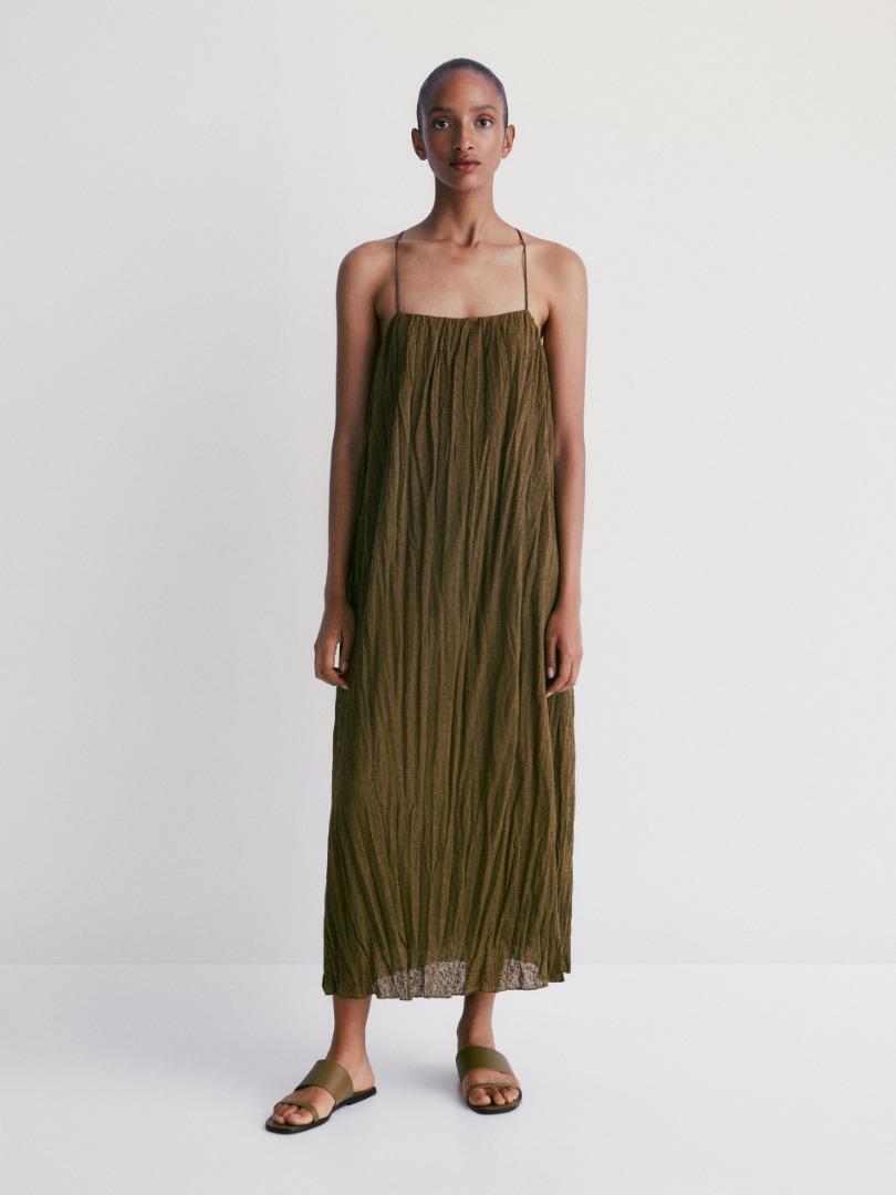 Massimo dutti hotsell khaki dress