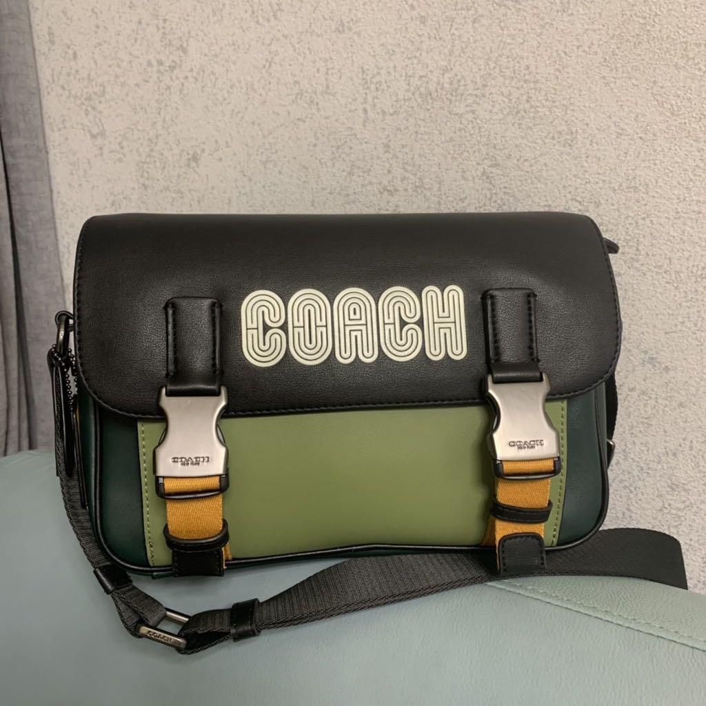 Men's coach leather best sale sling bag