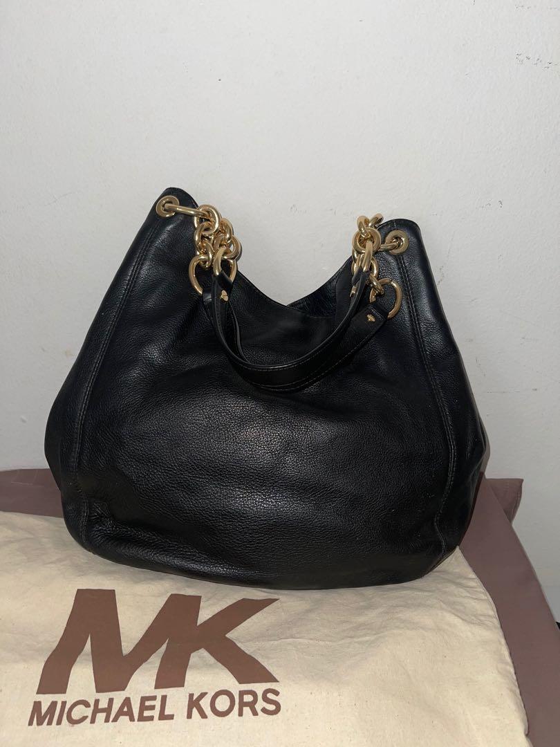 Michael Kors Black Leather Fulton Bag Women s Fashion Bags Wallets Tote Bags on Carousell