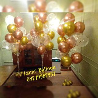 Mix chrome and clear w conffeti helium balloon