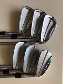 Muziik forged irons with OTI shafts; free stand bag, Sports