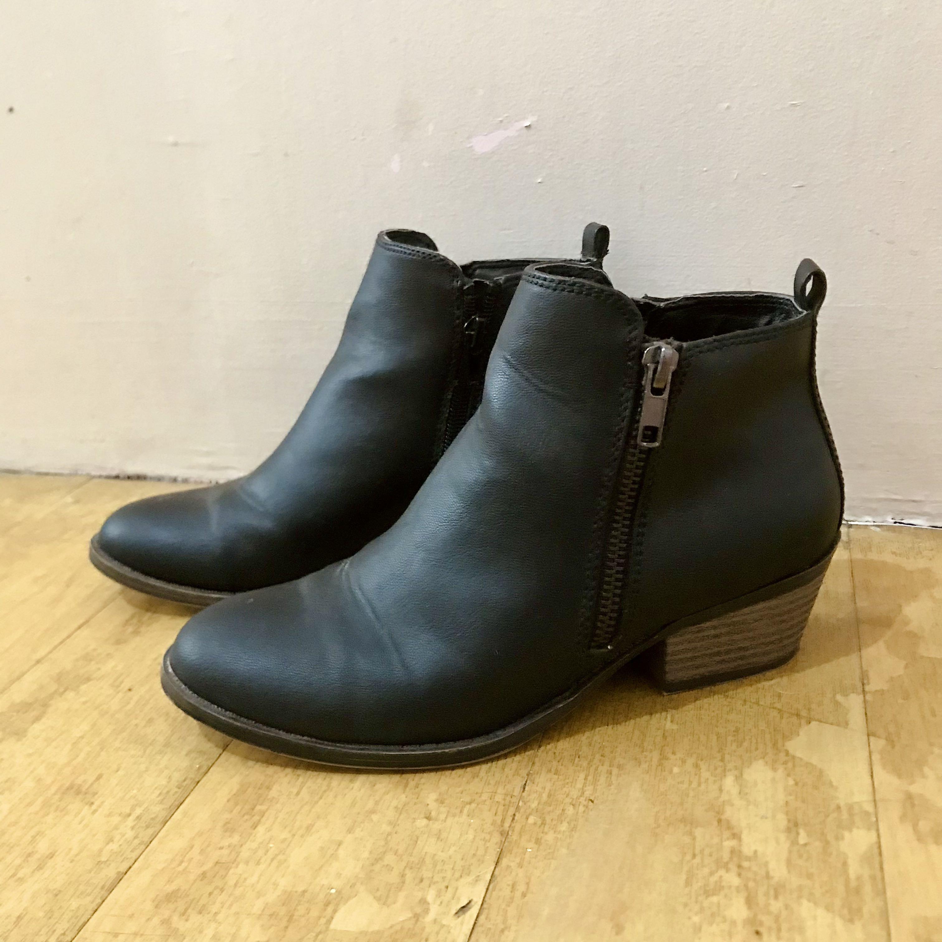 Naughty Monkey Leather Boots Heels 