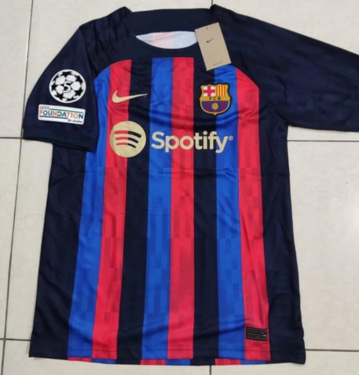 New Full patches UCL Bacelona home +nameset 22/23 jersey, Men's Fashion ...