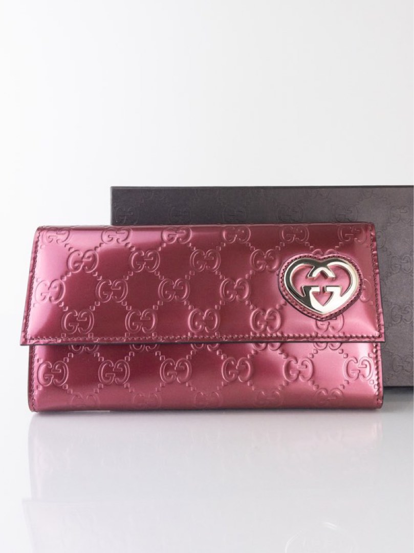 Gucci Takeru Gucci Wallet Heart Logo Leather Hot Pink Gold 251861 Wallet:  Buy Online at Best Price in UAE 