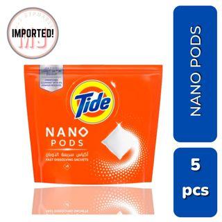NEW! TIDE NANO PODS, Stain-Free, Clean Laundry, Fast Dissolving Sachets x5 packs
