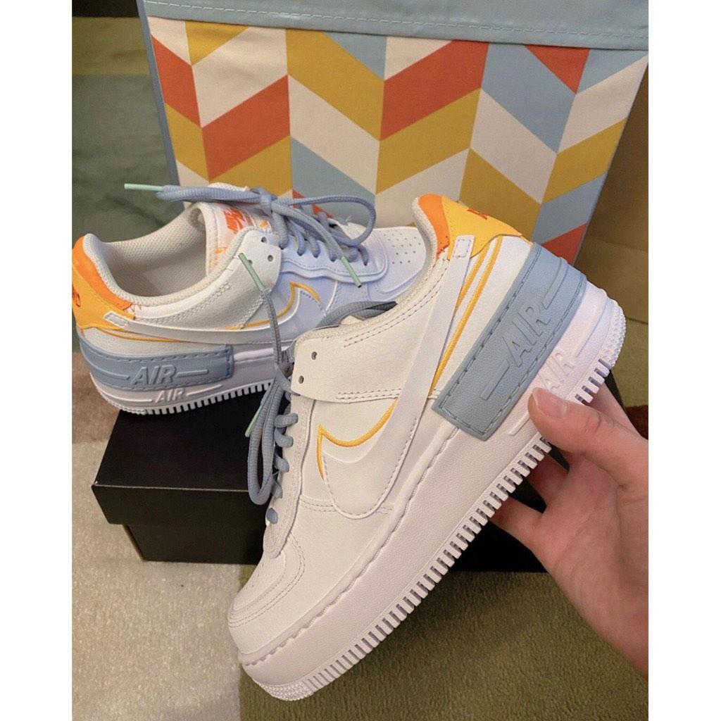 Nike Air Force 1 空軍一號 白藍橙 女款25cm