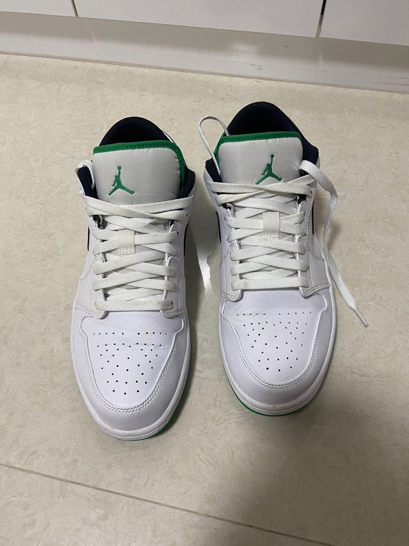nike air jordan 1 low white green