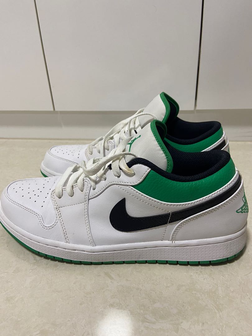 nike air jordan 1 low white green
