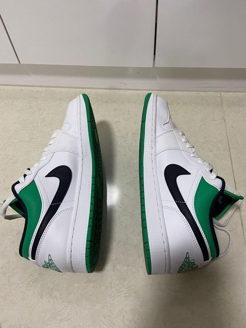 nike air jordan 1 low white green