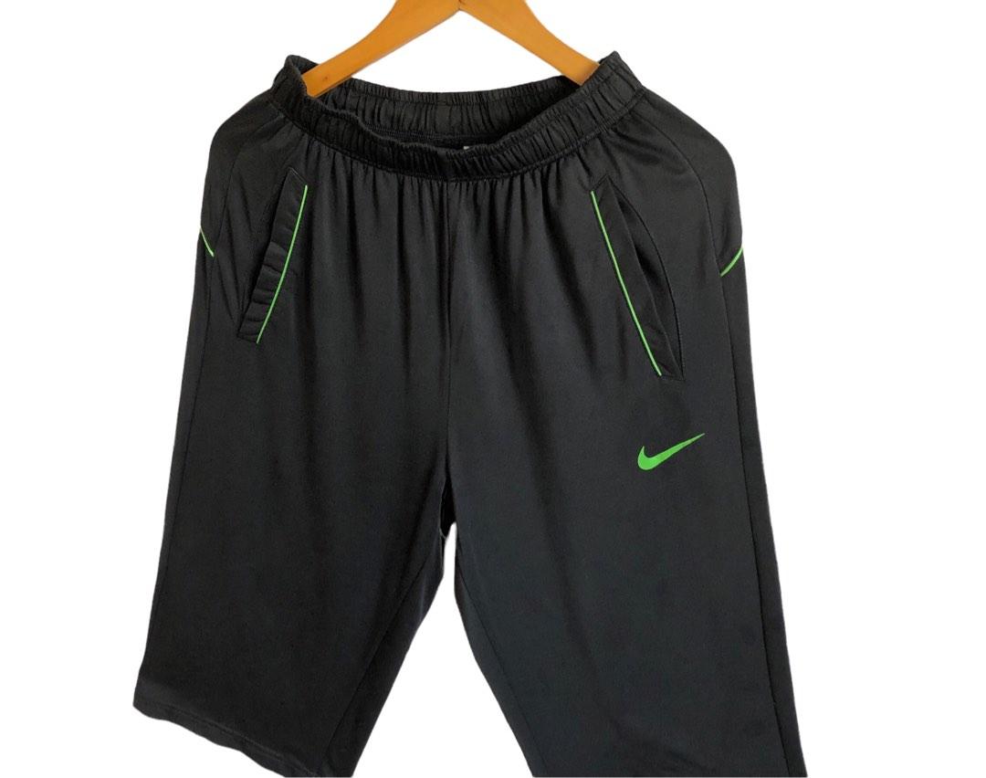 Nike Dri Fit Three Quarter Pants Blk Grn Men s Fashion Bottoms Shorts on Carousell