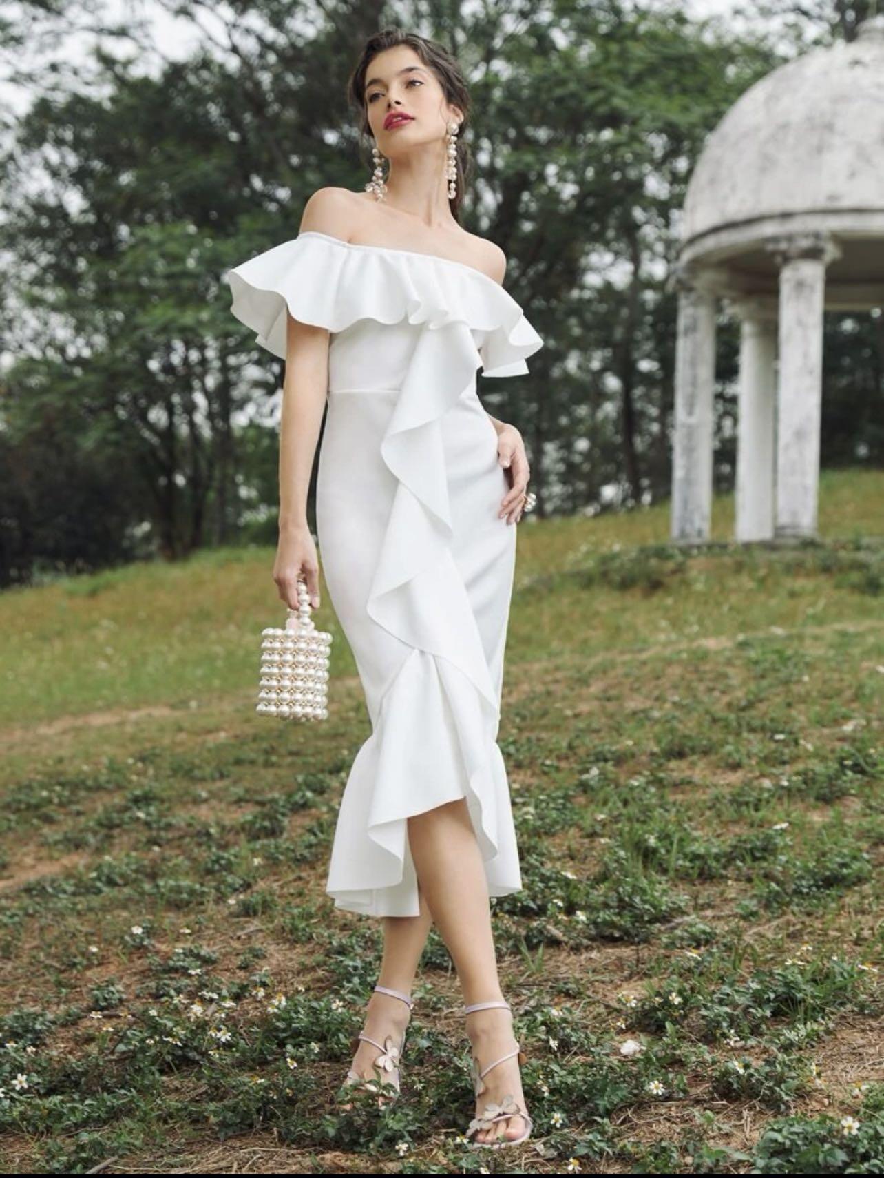 Off the shoulder dress shein store