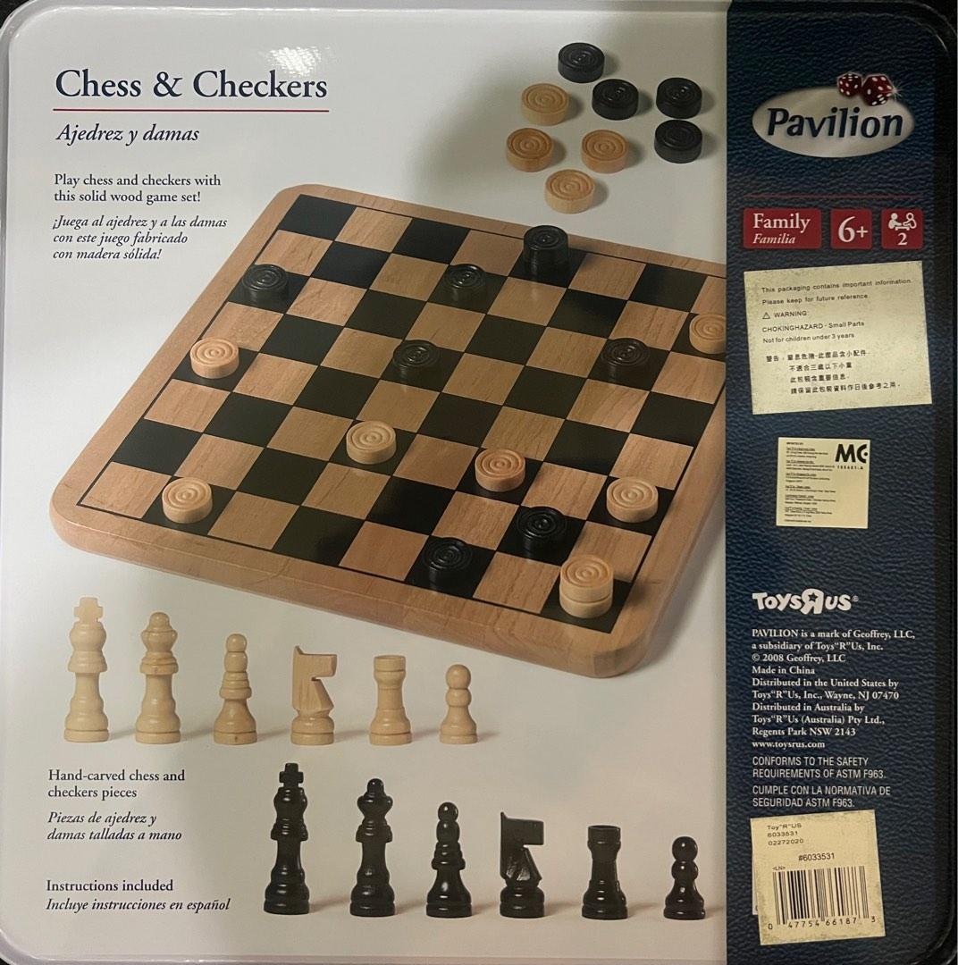Pavillion Chess & Checker Board Game Set in a Tin (Category: Board Games & Puzzles) located in Makati City. Submitted by Kloset (Listing ID 1179622508, Image 2). Description: Pavillion Chess and Checker Board Game Set in a Tin. .
