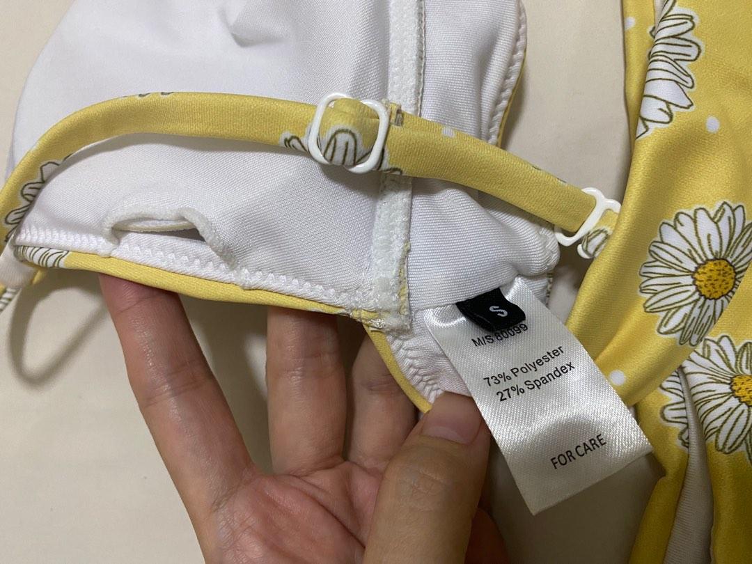 Pomelo Triangle Surf Daisy Print Bikini Set, Women's Fashion, Swimwear