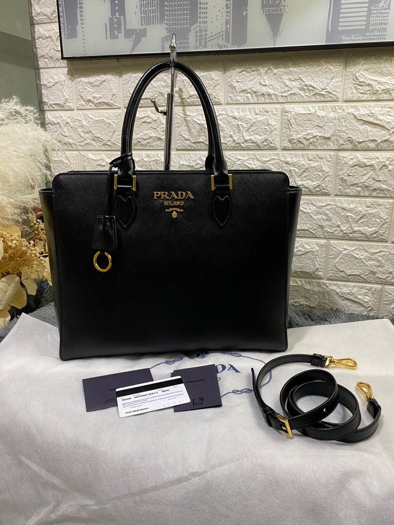 Prada Saffiano Soft Calf in Nero GHW, Luxury, Bags & Wallets on