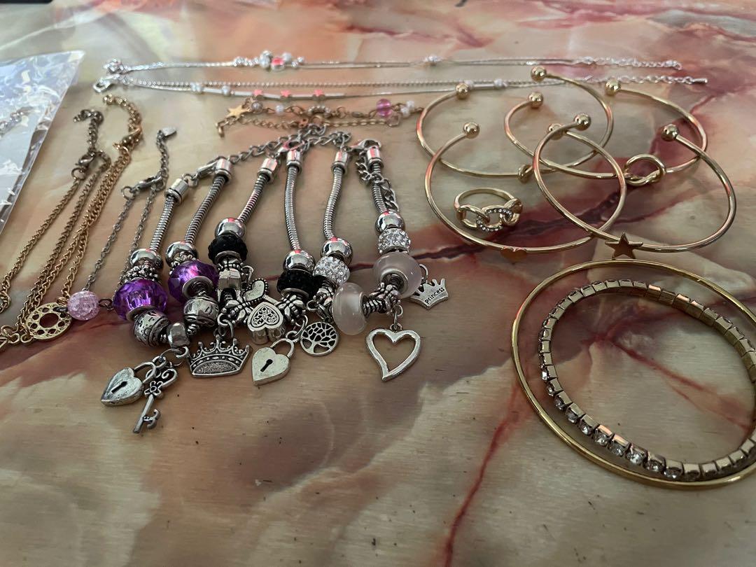 Preloved women accessories Pandora like aesthetic bracelet anklet necklace ring