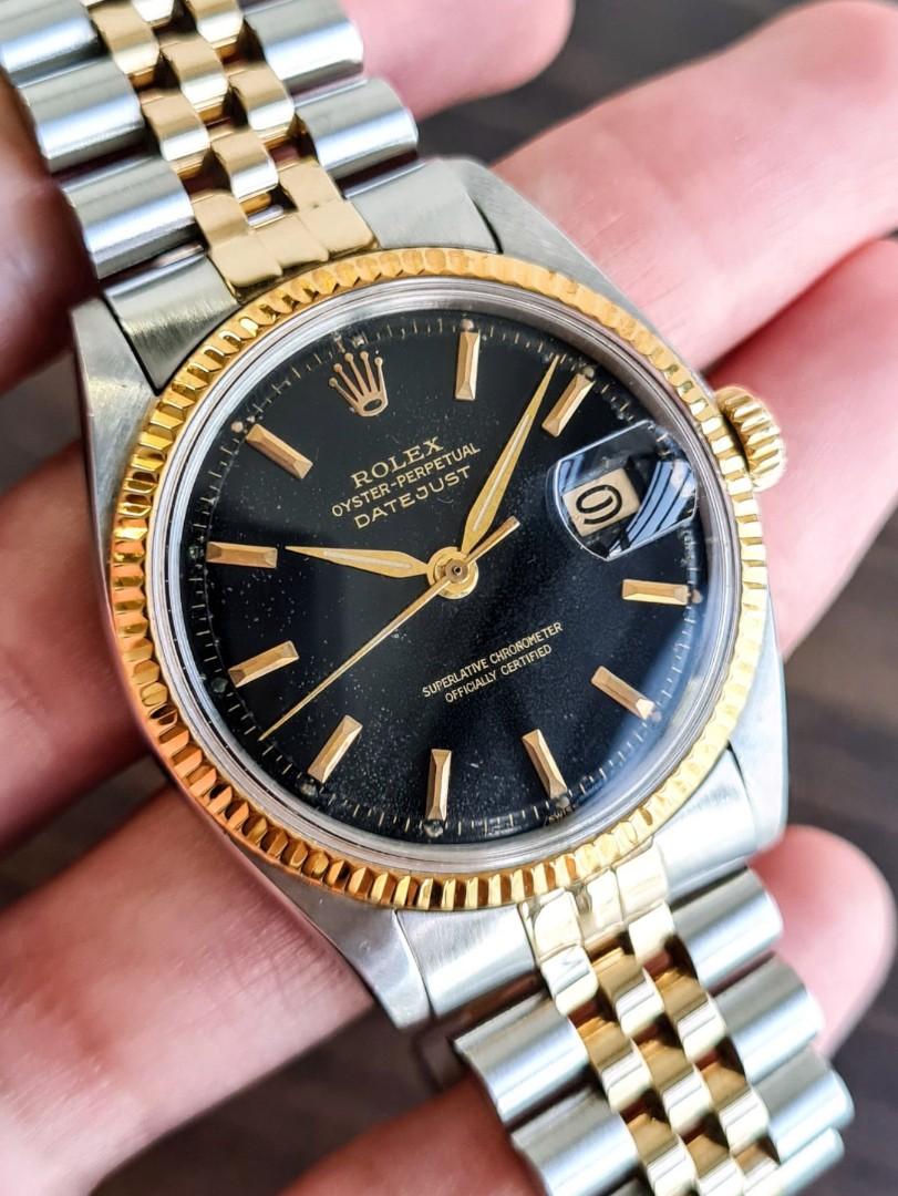 Rare 1963 Gilt Dial Rolex 1601 Oyster Perpetual Datejust 36