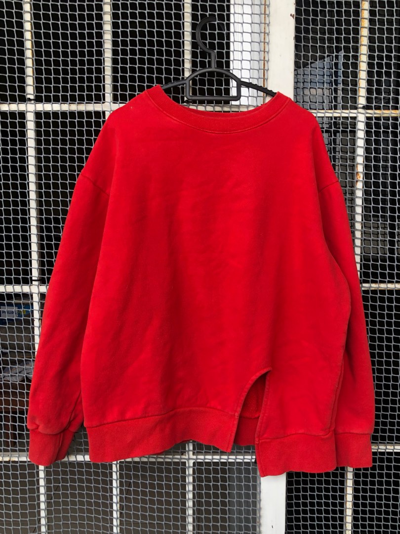Red plain sweatshirt store