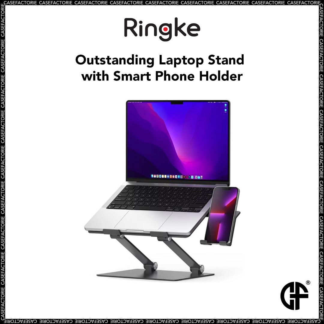 Ringke Outstanding Laptop Stand with Smart Phone Holder, Mobile Phones