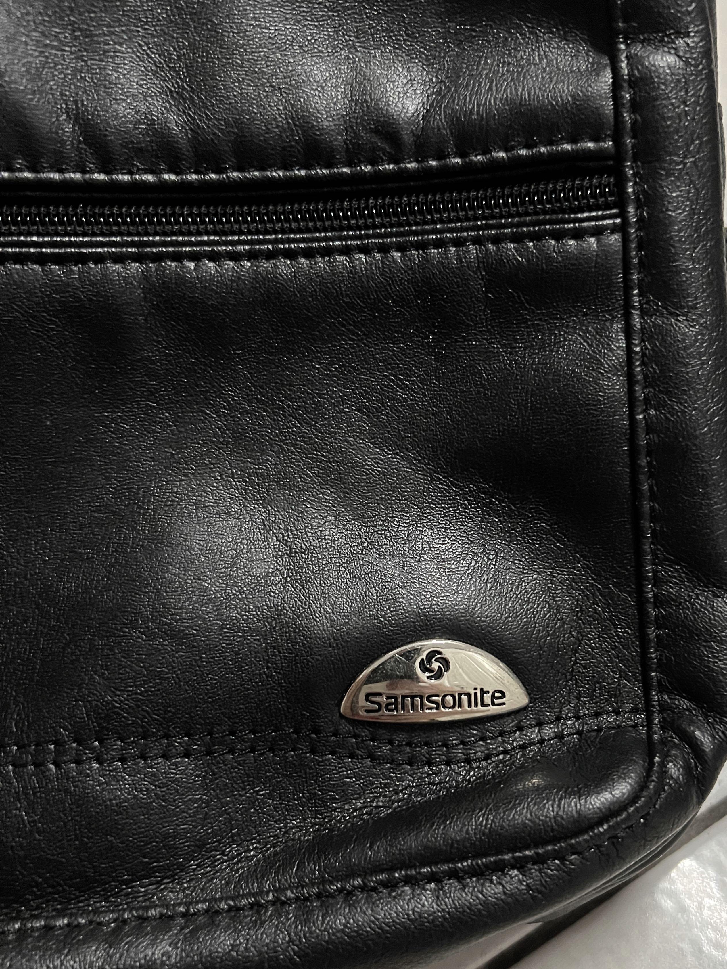 Samsonite Leather Sling Bag Black 