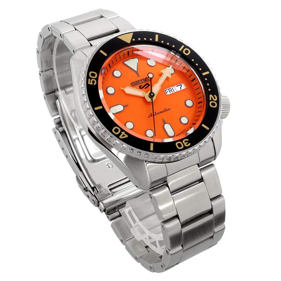 Seiko 5 Sports SRPD59K1 Automatic Orange Dial Stainless Steel Men Watch SRPD59K SRPD59 SBSA009