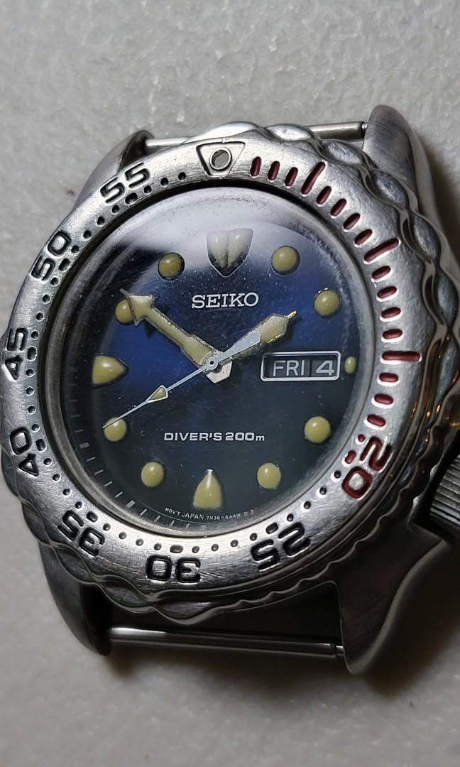 Seiko 7n36-6a49 Quartz 200M Diver Blue Dial, Men's Fashion, Watches &  Accessories, Watches on Carousell