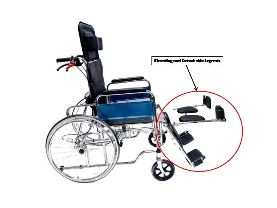 Sunshine NW Reclining Detachable Wheelchair N Series Detachable Elevating Legrest Detachable
