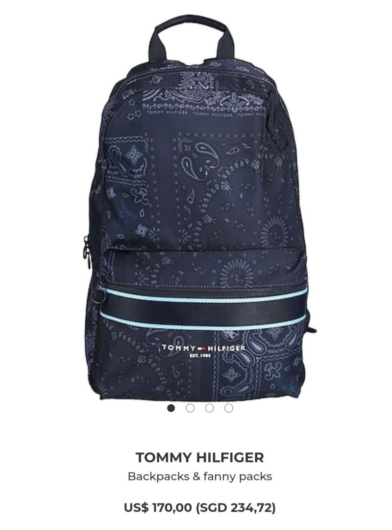 All black tommy outlet hilfiger backpack