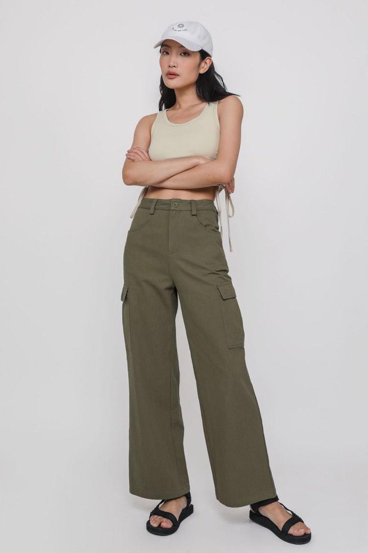 TTR The Tinsel Rack Kanye Cargo Pants (Olive), Women's Fashion, Bottoms
