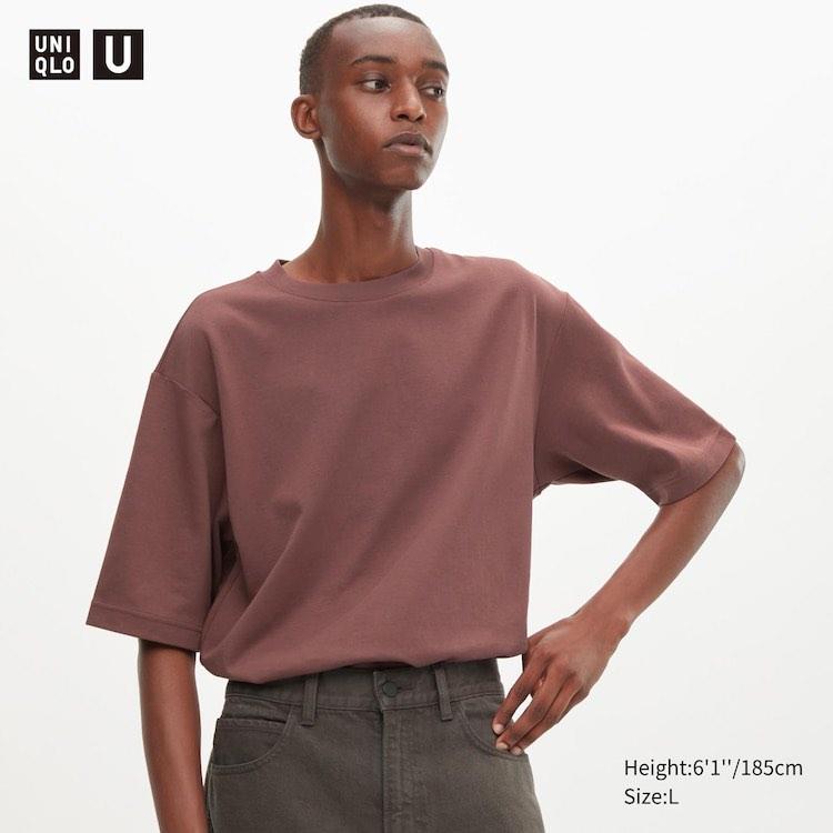 uniqlo airism oversized shirt wine Women s Fashion Tops Shirts on Carousell