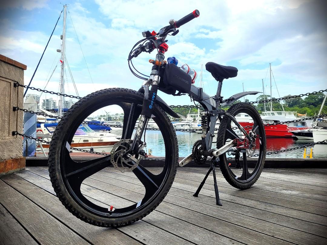 Upgraded Begasso 26 foldable full suspension mountain bike mtb Sports Equipment Bicycles Parts Bicycles on Carousell