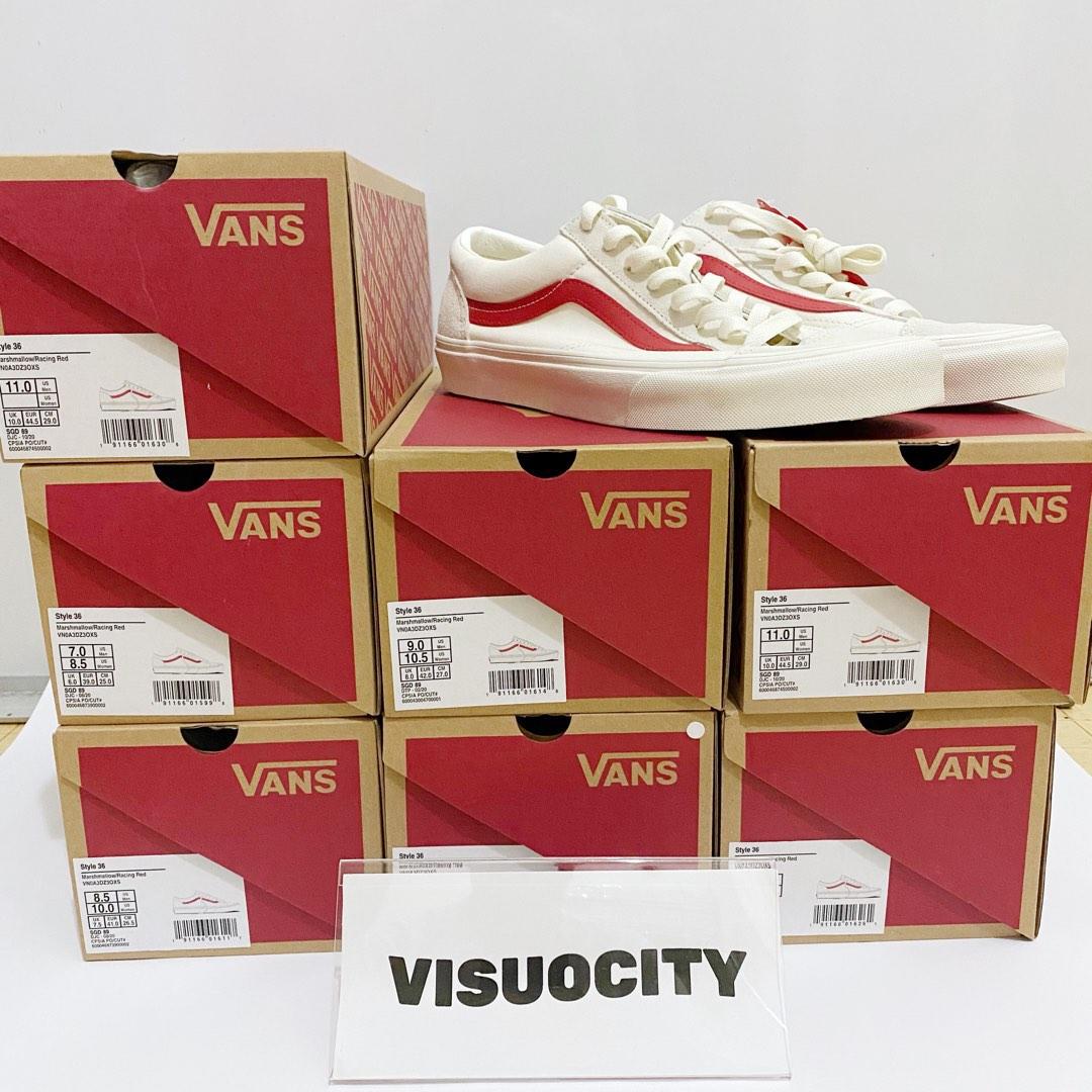 All Size Vans Style 36 Marshmallow Red