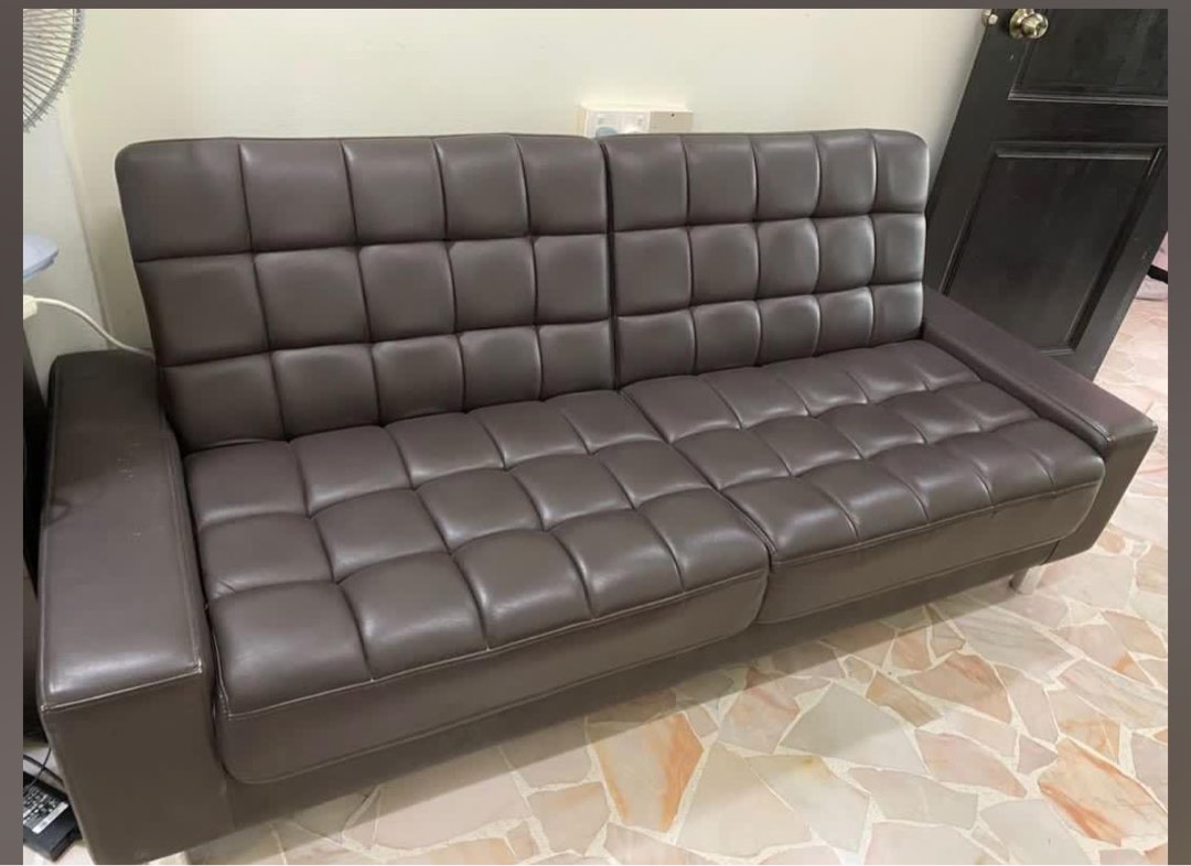 Used Seahorse Leather Sofa Bed, Furniture & Home Living, Furniture