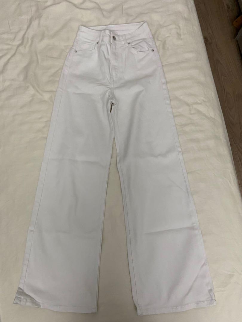 white flare jeans