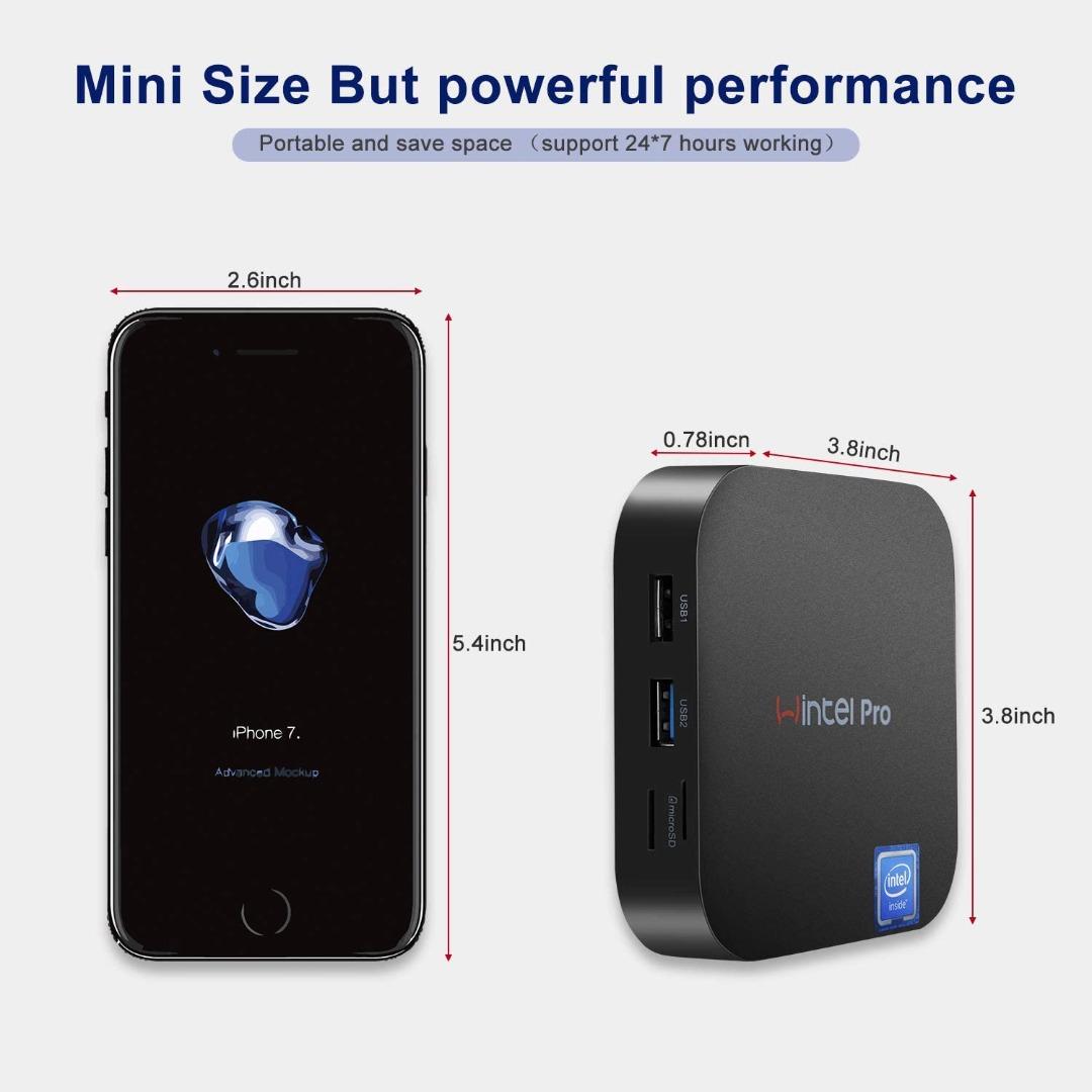 WINTEL Mini PC W8 Pro Intel x5Z8350 HD, 電腦＆科技, 桌上電腦 Carousell