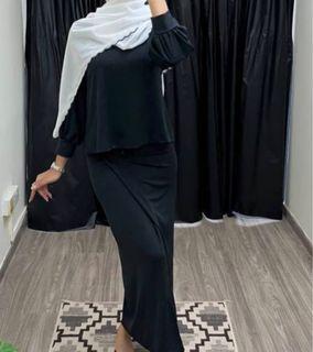 Wrap Skirt Black Co Ord